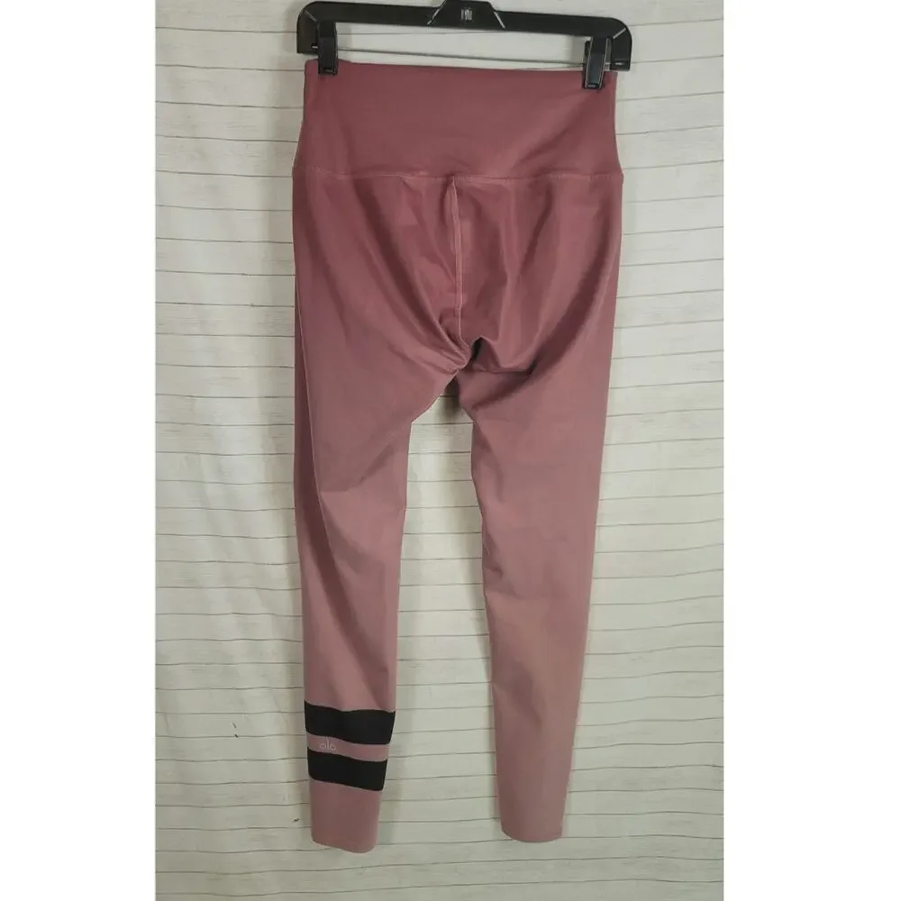 Alo Gradient Grenache High Waist Airbrush Leggings in Printed Pink, sz Medium
